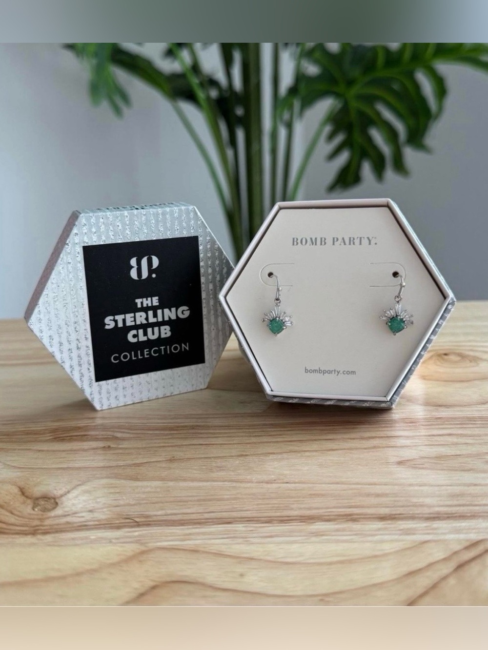 Bomb Party Sterling Club Lab Created Emerald Ice Crystal Sterling Silver Earring